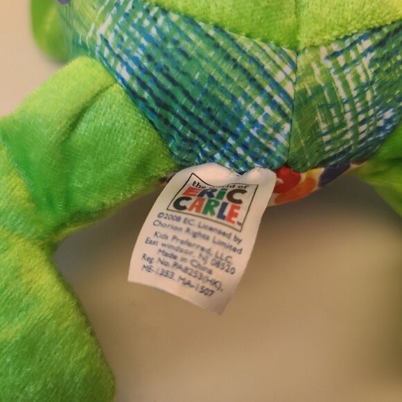 Eric Carle 8" Developmental Frog Rattle Teether Baby Toy Plush - Picture 7 of 12